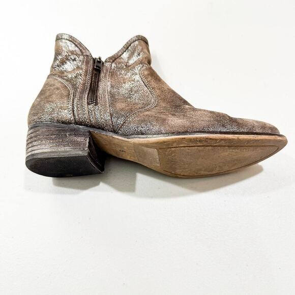 Seychelles x Anthropology Lucky Penny Metallic Silver Pewter Zip Up Boot Size 6 - Picture 6 of 7